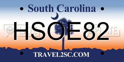 HSOE82 South Carolina License Plate