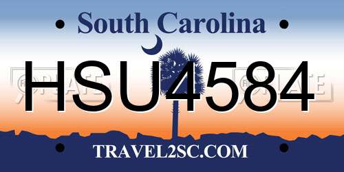 HSU4584 South Carolina License Plate