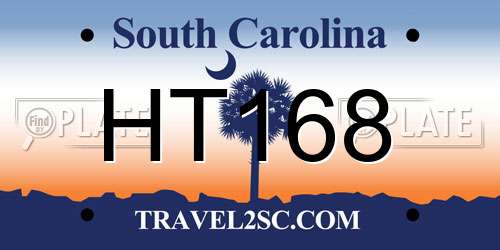 HT168 South Carolina License Plate
