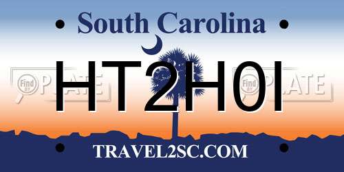 HT2H0I South Carolina License Plate