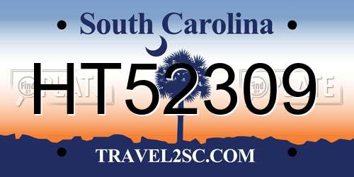 HT52309 South Carolina License Plate