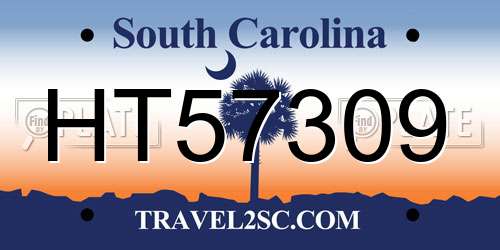 HT57309 South Carolina License Plate