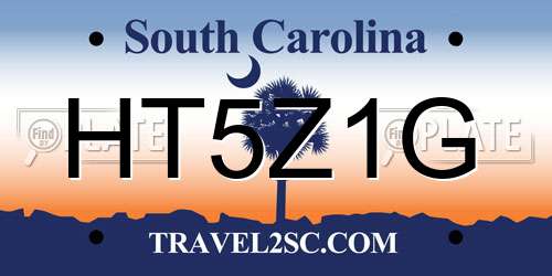 HT5Z1G South Carolina License Plate