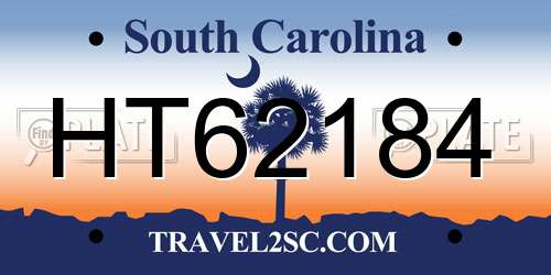HT62184 South Carolina License Plate