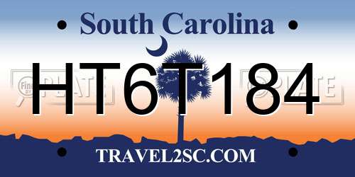 HT6T184 South Carolina License Plate