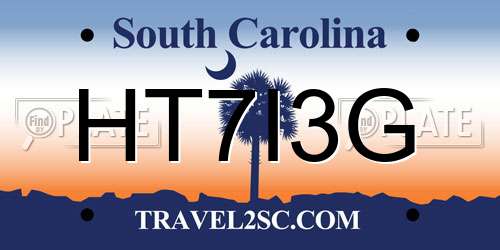 HT7I3G South Carolina License Plate