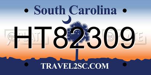 HT82309 South Carolina License Plate