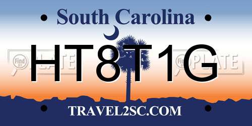 HT8T1G South Carolina License Plate