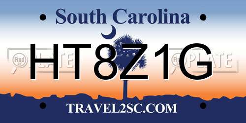 HT8Z1G South Carolina License Plate