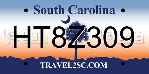 HT8Z309 South Carolina License Plate