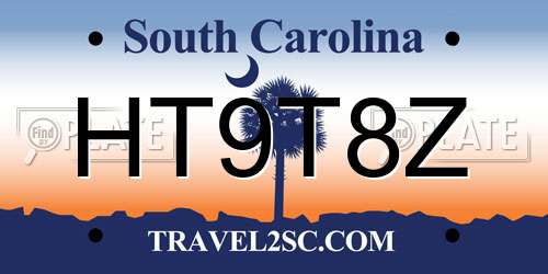 HT9T8Z South Carolina License Plate