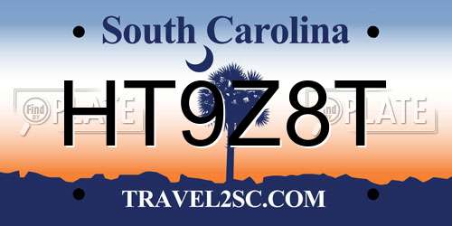 HT9Z8T South Carolina License Plate