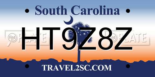 HT9Z8Z South Carolina License Plate