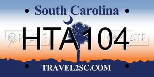 HTA104 South Carolina License Plate
