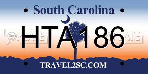 HTA186 South Carolina License Plate
