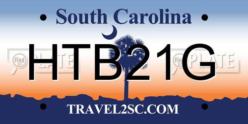 HTB21G South Carolina License Plate
