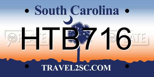 HTB716 South Carolina License Plate