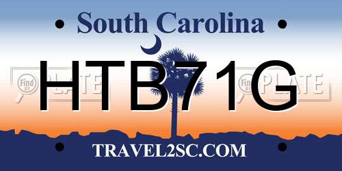 HTB71G South Carolina License Plate