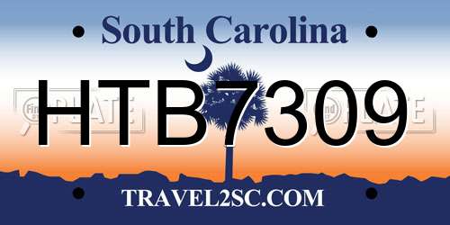 HTB7309 South Carolina License Plate