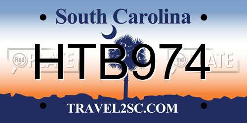 HTB974 South Carolina License Plate