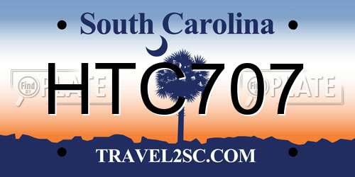 HTC707 South Carolina License Plate