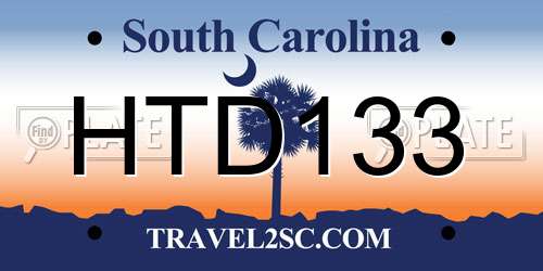 HTD133 South Carolina License Plate