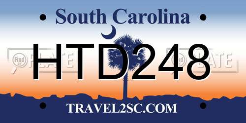 HTD248 South Carolina License Plate