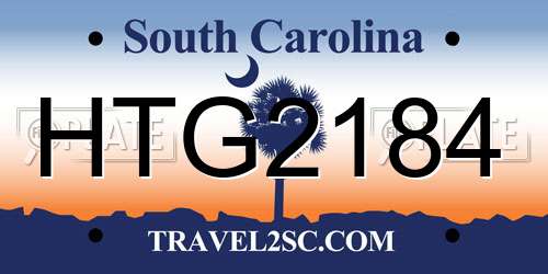HTG2184 South Carolina License Plate