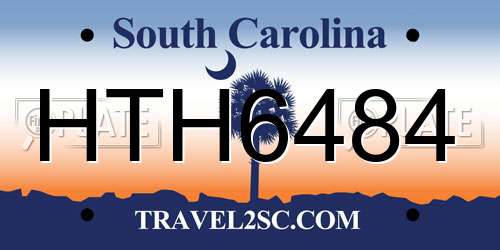HTH6484 South Carolina License Plate