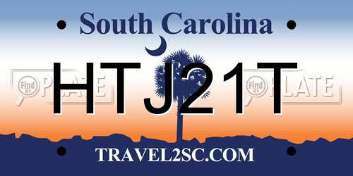 HTJ21T South Carolina License Plate