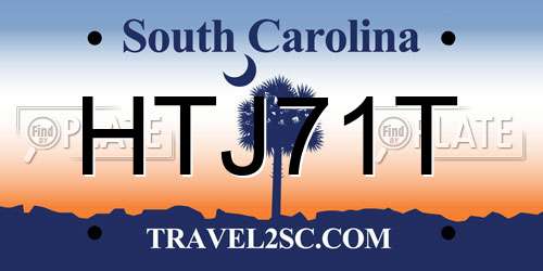 HTJ71T South Carolina License Plate