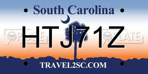 HTJ71Z South Carolina License Plate