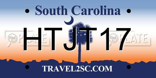 HTJT17 South Carolina License Plate