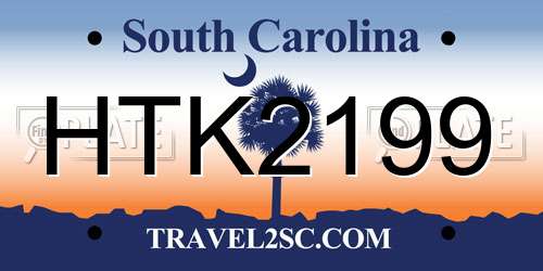 HTK2199 South Carolina License Plate