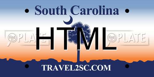 HTML South Carolina License Plate