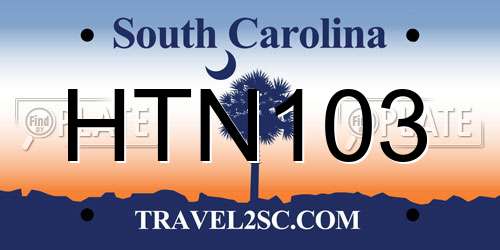 HTN103 South Carolina License Plate