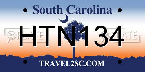 HTN134 South Carolina License Plate