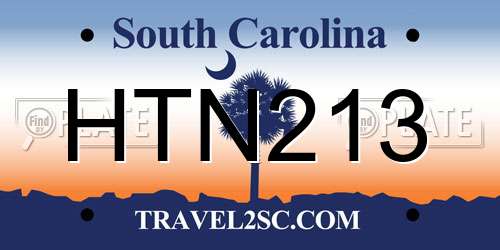 HTN213 South Carolina License Plate