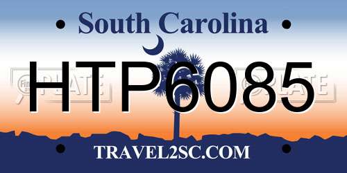 HTP6085 South Carolina License Plate