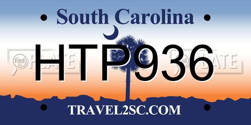 HTP936 South Carolina License Plate