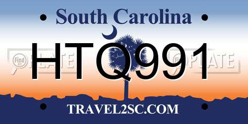 HTQ991 South Carolina License Plate