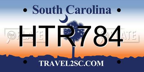 HTR784 South Carolina License Plate