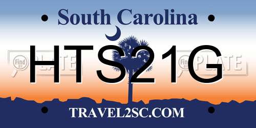 HTS21G South Carolina License Plate