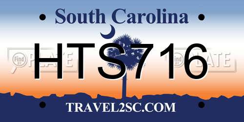 HTS716 South Carolina License Plate