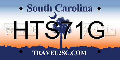 HTS71G South Carolina License Plate