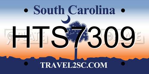 HTS7309 South Carolina License Plate