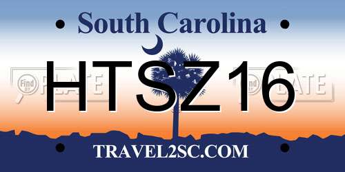 HTSZ16 South Carolina License Plate