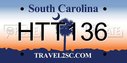 HTT136 South Carolina License Plate