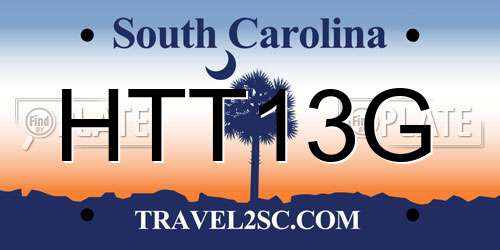 HTT13G South Carolina License Plate