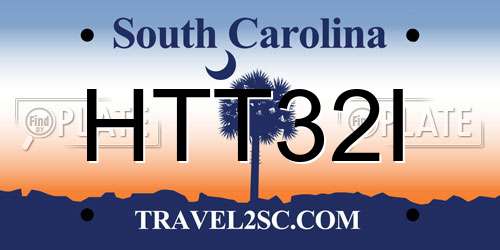 HTT32I South Carolina License Plate
